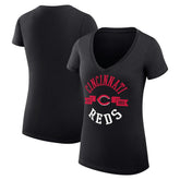 Cincinnati Reds G-III 4Her by Carl Banks Women's Super-Slim Fit Lightweight City Graphic V-Neck T-Shirt - MLB