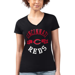 Cincinnati Reds G-III 4Her by Carl Banks Women's Super-Slim Fit Lightweight City Graphic V-Neck T-Shirt - MLB