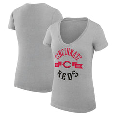 Cincinnati Reds G-III 4Her by Carl Banks Women's Super-Slim Fit Lightweight City Graphic V-Neck T-Shirt - MLB
