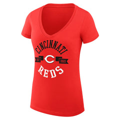 Cincinnati Reds G-III 4Her by Carl Banks Women's Super-Slim Fit Lightweight City Graphic V-Neck T-Shirt - MLB