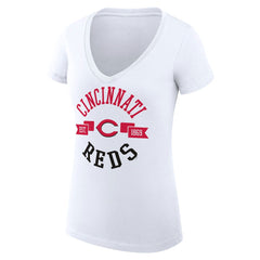 Cincinnati Reds G-III 4Her by Carl Banks Women's Super-Slim Fit Lightweight City Graphic V-Neck T-Shirt - MLB