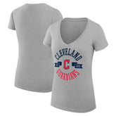 Cleveland Guardians G-III 4Her by Carl Banks Women's Super-Slim Fit Lightweight City Graphic V-Neck T-Shirt - MLB