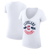 Cleveland Guardians G-III 4Her by Carl Banks Women's Super-Slim Fit Lightweight City Graphic V-Neck T-Shirt - MLB