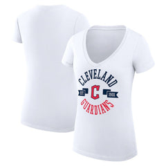 Cleveland Guardians G-III 4Her by Carl Banks Women's Super-Slim Fit Lightweight City Graphic V-Neck T-Shirt - MLB