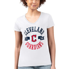 Cleveland Guardians G-III 4Her by Carl Banks Women's Super-Slim Fit Lightweight City Graphic V-Neck T-Shirt - MLB