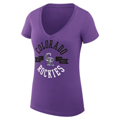 Colorado Rockies G-III 4Her by Carl Banks Women's Super-Slim Fit Lightweight City Graphic V-Neck T-Shirt - MLB