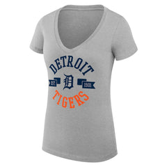 Detroit Tigers G-III 4Her by Carl Banks Women's Super-Slim Fit Lightweight City Graphic V-Neck T-Shirt - MLB