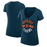 Detroit Tigers G-III 4Her by Carl Banks Women's Super-Slim Fit Lightweight City Graphic V-Neck T-Shirt - MLB