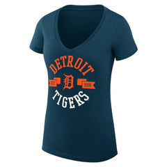 Detroit Tigers G-III 4Her by Carl Banks Women's Super-Slim Fit Lightweight City Graphic V-Neck T-Shirt - MLB