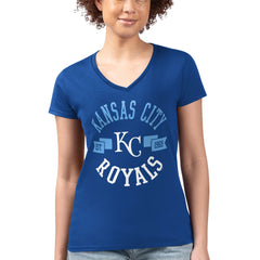 Kansas City Royals G-III 4Her by Carl Banks Women's Super-Slim Fit Lightweight City Graphic V-Neck T-Shirt - MLB