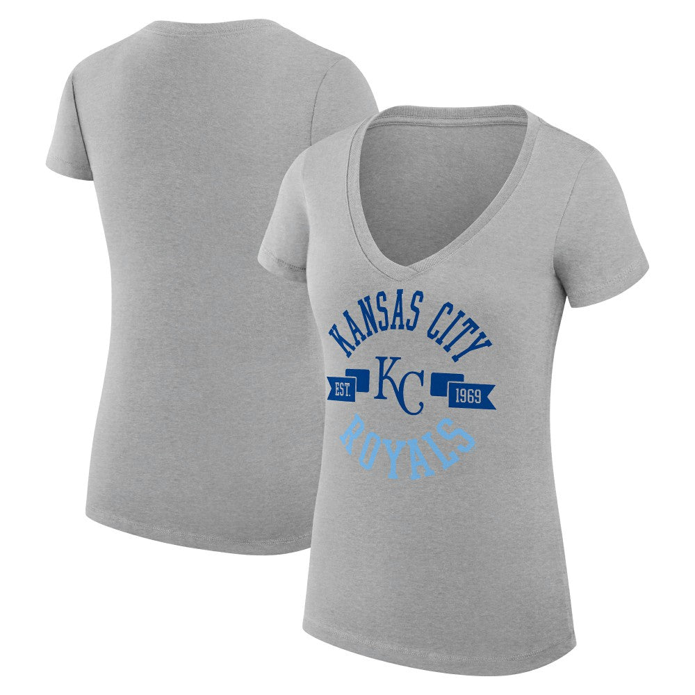 Kansas City Royals G-III 4Her by Carl Banks Women's Super-Slim Fit Lightweight City Graphic V-Neck T-Shirt - MLB