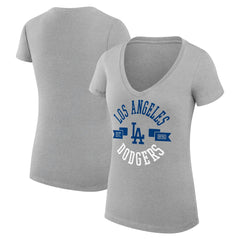 Los Angeles Dodgers G-III 4Her by Carl Banks Women's Super-Slim Fit Lightweight City Graphic V-Neck T-Shirt - MLB