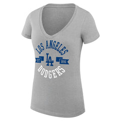 Los Angeles Dodgers G-III 4Her by Carl Banks Women's Super-Slim Fit Lightweight City Graphic V-Neck T-Shirt - MLB