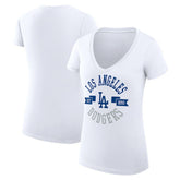 Los Angeles Dodgers G-III 4Her by Carl Banks Women's Super-Slim Fit Lightweight City Graphic V-Neck T-Shirt - MLB