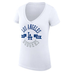 Los Angeles Dodgers G-III 4Her by Carl Banks Women's Super-Slim Fit Lightweight City Graphic V-Neck T-Shirt - MLB