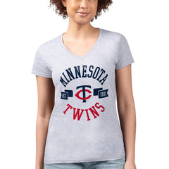 Minnesota Twins G-III 4Her by Carl Banks Women's Super-Slim Fit Lightweight City Graphic V-Neck T-Shirt - MLB