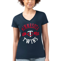 Minnesota Twins G-III 4Her by Carl Banks Women's Super-Slim Fit Lightweight City Graphic V-Neck T-Shirt - MLB
