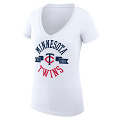 Minnesota Twins G-III 4Her by Carl Banks Women's Super-Slim Fit Lightweight City Graphic V-Neck T-Shirt - MLB