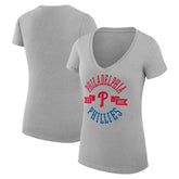 Philadelphia Phillies G-III 4Her by Carl Banks Women's Super-Slim Fit Lightweight City Graphic V-Neck T-Shirt - MLB