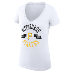Pittsburgh Pirates G-III 4Her by Carl Banks Women's Super-Slim Fit Lightweight City Graphic V-Neck T-Shirt - MLB