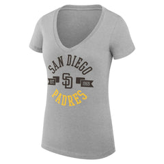 San Diego Padres G-III 4Her by Carl Banks Women's Super-Slim Fit Lightweight City Graphic V-Neck T-Shirt - MLB