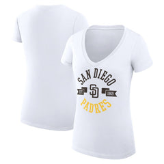 San Diego Padres G-III 4Her by Carl Banks Women's Super-Slim Fit Lightweight City Graphic V-Neck T-Shirt - MLB