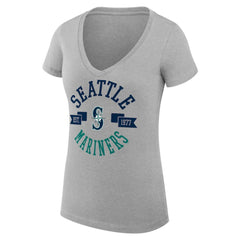 Seattle Mariners G-III 4Her by Carl Banks Women's Super-Slim Fit Lightweight City Graphic V-Neck T-Shirt - MLB