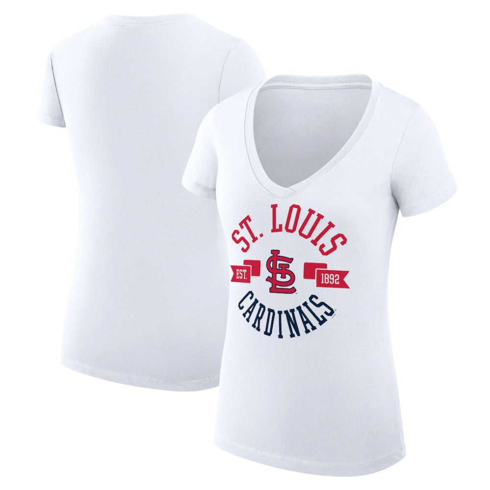 St. Louis Cardinals G-III 4Her by Carl Banks Women's Super-Slim Fit Lightweight City Graphic V-Neck T-Shirt - MLB