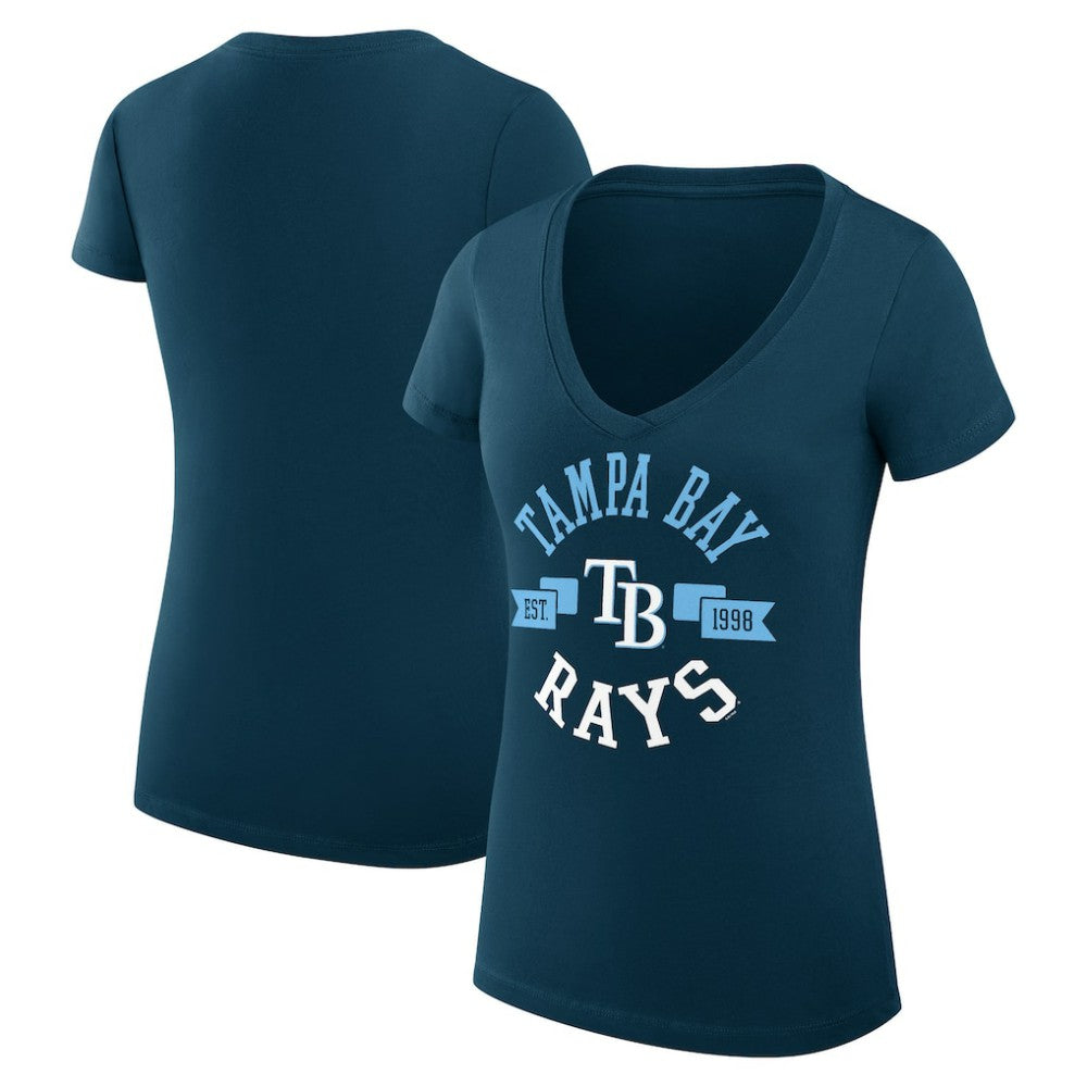 Tampa Bay Rays G-III 4Her by Carl Banks Women's Super-Slim Fit Lightweight City Graphic V-Neck T-Shirt - MLB