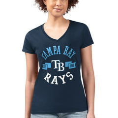 Tampa Bay Rays G-III 4Her by Carl Banks Women's Super-Slim Fit Lightweight City Graphic V-Neck T-Shirt - MLB