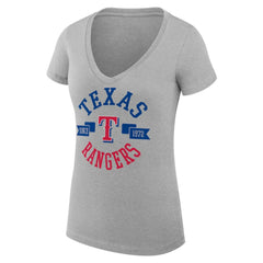 Texas Rangers G-III 4Her by Carl Banks Women's Super-Slim Fit Lightweight City Graphic V-Neck T-Shirt - MLB