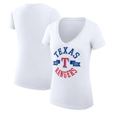 Texas Rangers G-III 4Her by Carl Banks Women's Super-Slim Fit Lightweight City Graphic V-Neck T-Shirt - MLB