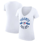 Toronto Blue Jays G-III 4Her by Carl Banks Women's Super-Slim Fit Lightweight City Graphic V-Neck T-Shirt - MLB