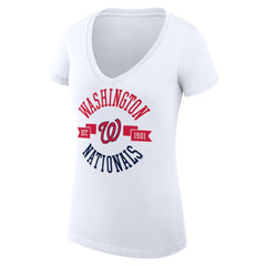 Washington Nationals G-III 4Her by Carl Banks Women's Super-Slim Fit Lightweight City Graphic V-Neck T-Shirt - MLB
