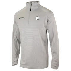 Brooklyn Nets Omni-Wick Rockin' It Quarter-Zip Pullover Top Heather Gray - NBA