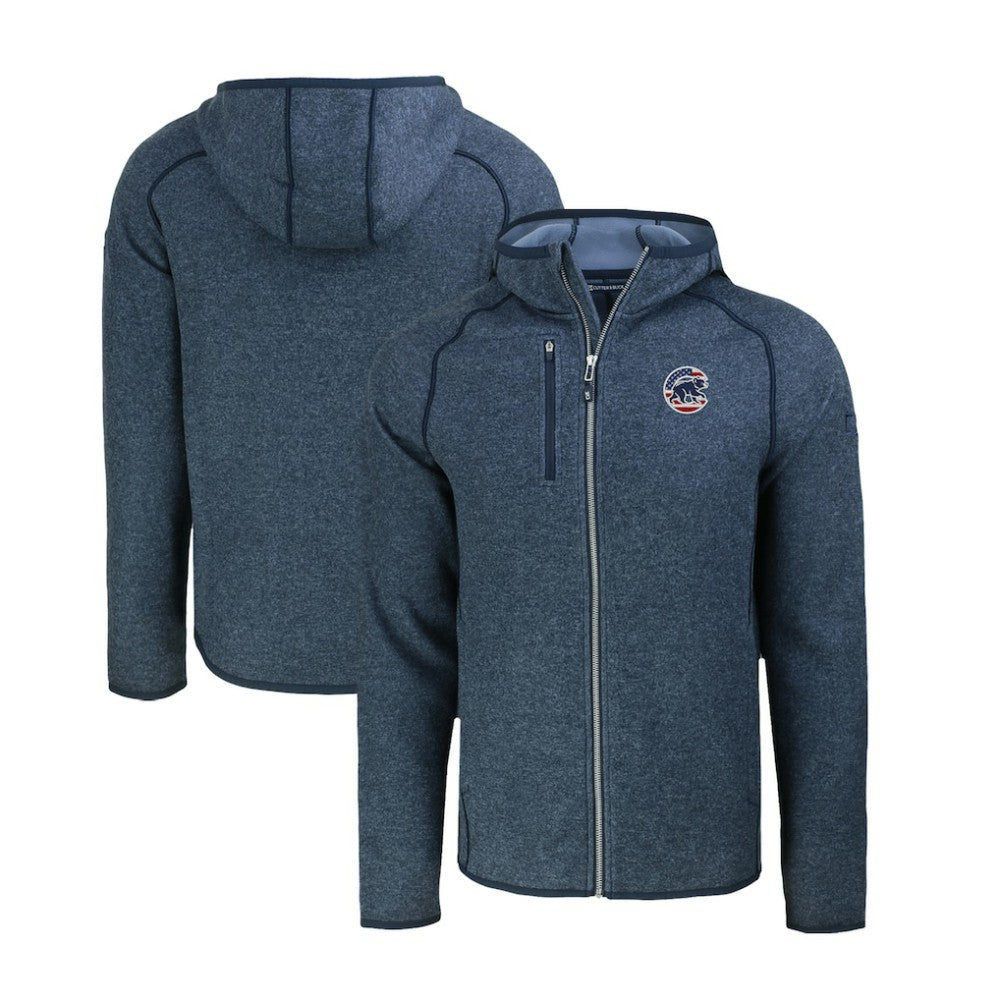 Chicago Cubs Cutter & Buck Stars & Stripes Mainsail Sweater-Knit Full-Zip Hoodie - MLB