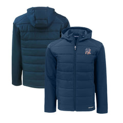 New York Yankees Cutter & Buck Stars & Stripes Evoke Hybrid Eco Softshell Recycled Full-Zip Hoodie Jacket - MLB
