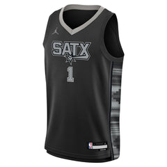 Victor Wembanyama San Antonio Spurs Jordan Brand Youth Swingman Jersey Statement Edition Black - NBA