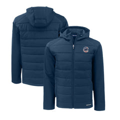 Chicago Cubs Cutter & Buck Stars & Stripes Big & Tall Evoke Hybrid Eco Softshell Recycled Full-Zip Hoodie Jacket - MLB