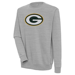 Green Bay Packers Antigua Victory Crewneck Pullover Sweatshirt Heather Gray | NFL