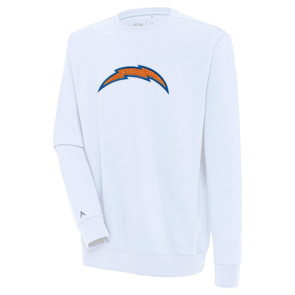 Los Angeles Chargers Antigua Victory Crewneck Pullover Sweatshirt White | NFL