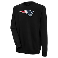 New England Patriots Antigua Victory Crewneck Pullover Sweatshirt Black | NFL