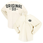Montreal Canadiens Fanatics Women's Original Six Lace-Up Spirit Jersey Long Sleeve T-Shirt - Cream - NHL