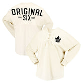 Toronto Maple Leafs Fanatics Women's Original Six Lace-Up Spirit Jersey Long Sleeve T-Shirt - Cream - NHL