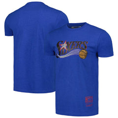 Philadelphia 76ers Unisex Hardwood Classics MVP Throwback Logo T-Shirt Royal - NBA