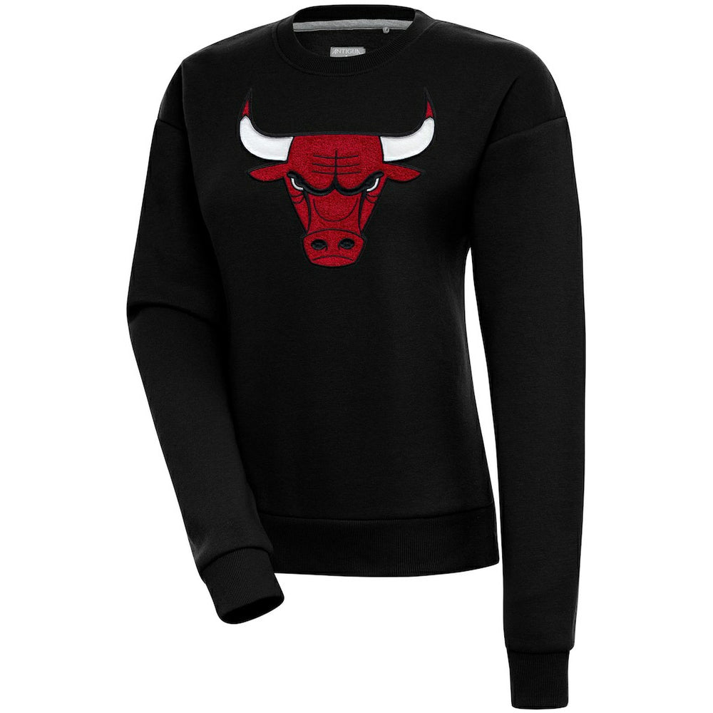Chicago Bulls Antigua Women's Victory Crewneck Pullover Sweatshirt Black - NBA