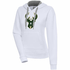 Milwaukee Bucks Antigua Women's Victory Pullover Hoodie White - NBA