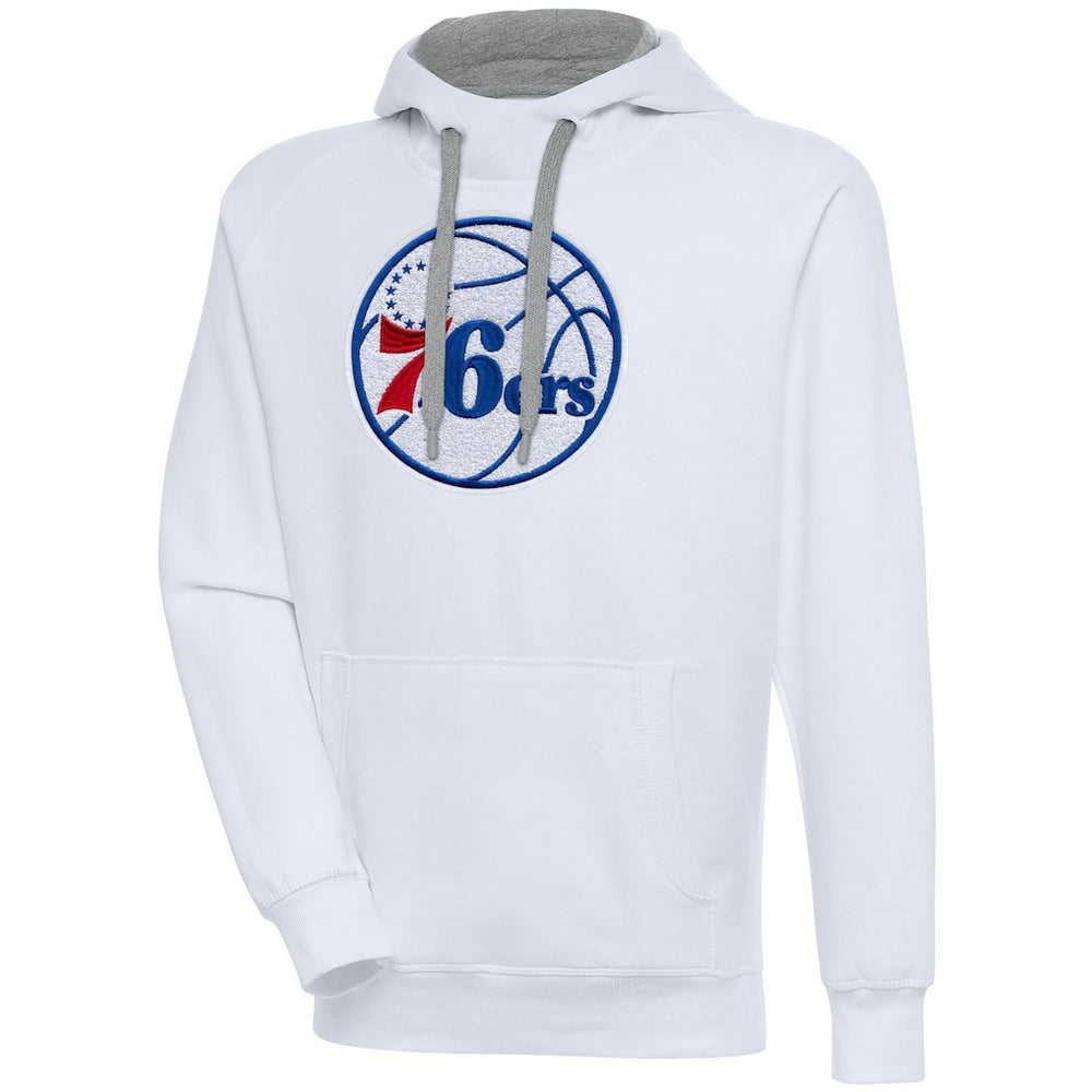 Philadelphia 76ers Antigua Victory Pullover Hoodie White - NBA