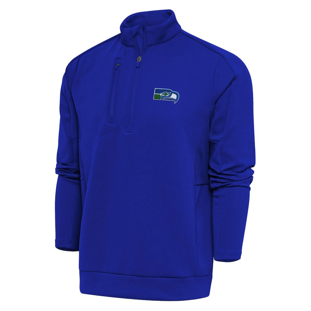 Seattle Seahawks Adult Throwback Logo Generation Quarter-Zip Pullover Top Royal | NFL