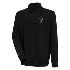 Atlanta Falcons Adult Throwback Logo Victory Quarter-Zip Pullover Top Black | NFL